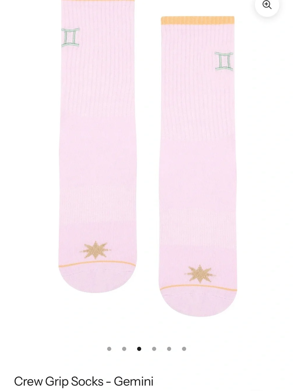 Stance MoveActive Crew Grip Socks - Light Pink with Gold Star
